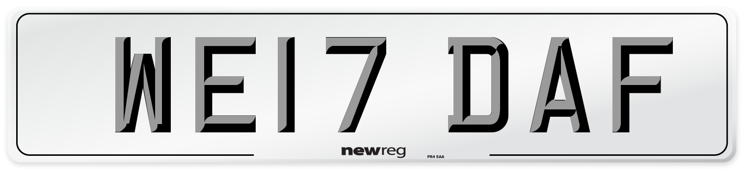 WE17 DAF Number Plate from New Reg